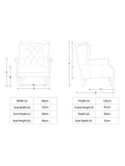 John Lewis Claverdon II Leather Armchair, Dark Leg - view 2, Galveston Slate