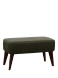 John Lewis Bergen Leather Footstool, Dark Leg
