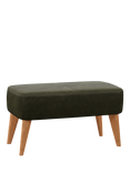 John Lewis Bergen Leather Footstool, Light Leg