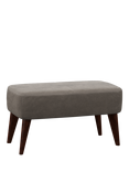 John Lewis Bergen Leather Footstool, Dark Leg, Demetra Grey