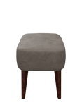 John Lewis Bergen Leather Footstool, Dark Leg, Demetra Grey