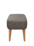 John Lewis Bergen Leather Footstool, Light Leg, Demetra Grey