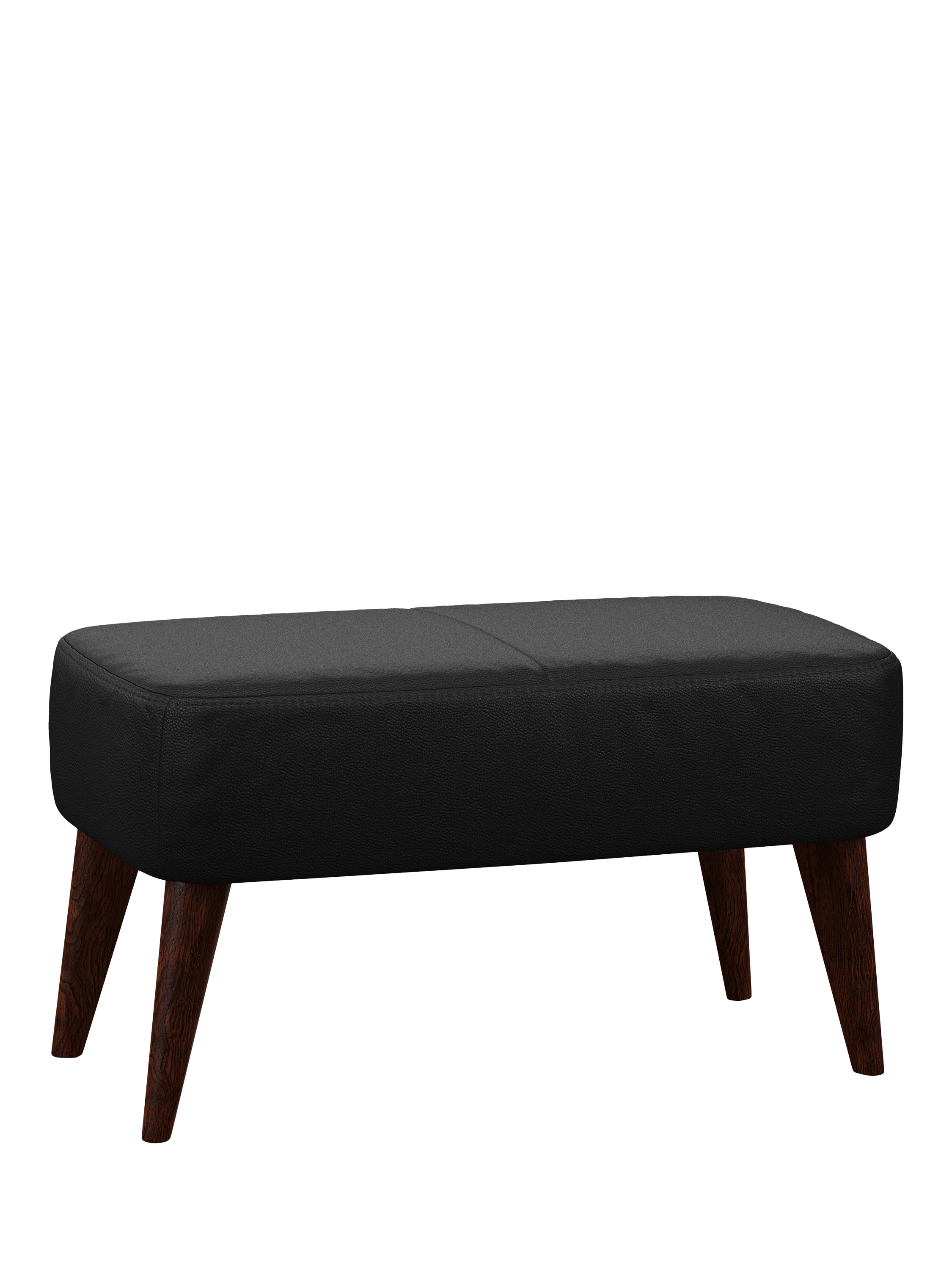 Bergen Range, John Lewis Bergen Leather Footstool, Dark Leg, Matt Black