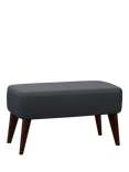 John Lewis Bergen Leather Footstool, Dark Leg, Matt Navy