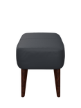 John Lewis Bergen Leather Footstool, Dark Leg, Matt Navy