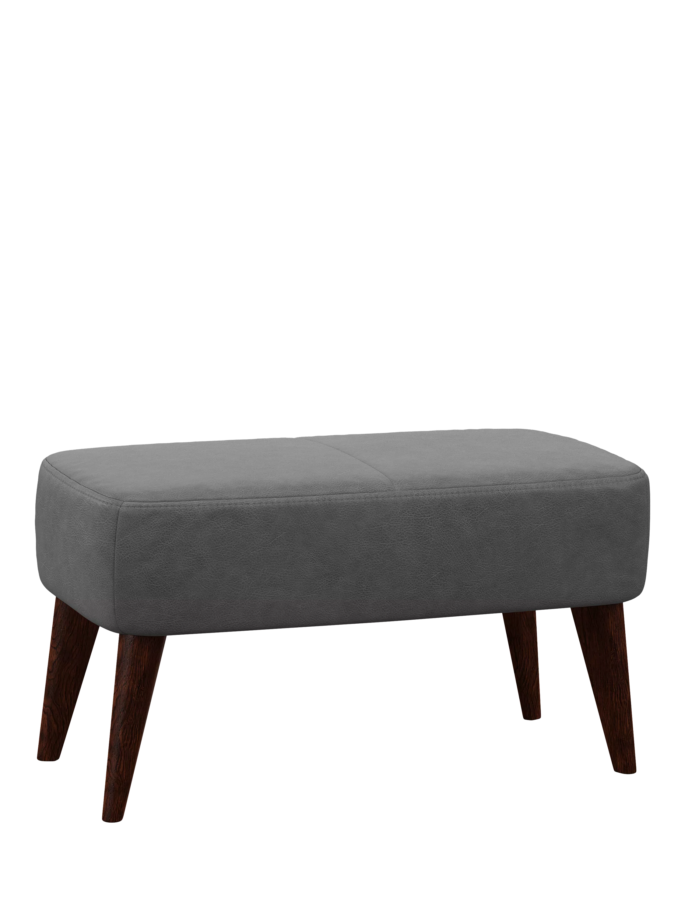 John Lewis Bergen Leather Footstool, Dark Leg