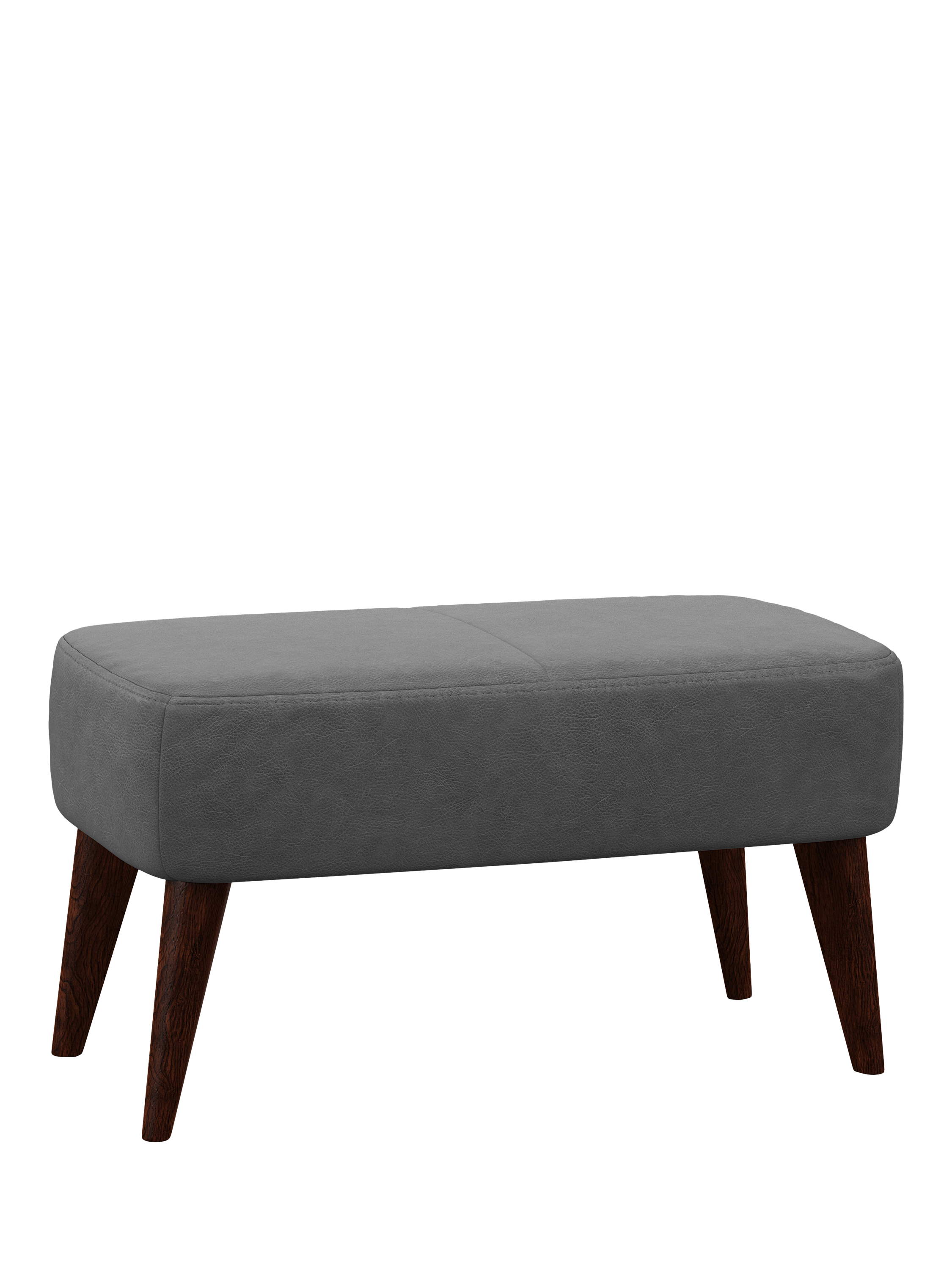 Bergen Range, John Lewis Bergen Leather Footstool, Dark Leg, Vintage Shadow