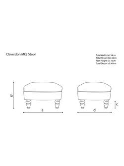 John Lewis Claverdon II Leather Footstool, Dark Leg - view 2, Brompton Tan