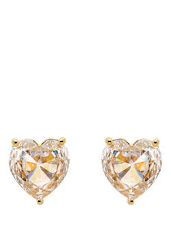 Emma Holland Austrian Crystal Heart Clip-On Earrings, Gold, Gold