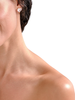 Emma Holland Austrian Crystal Heart Clip-On Earrings, Gold - view 2, Gold