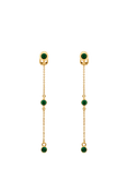 Emma Holland Emerald Crystal Droplet Clip-On Earrings, Gold