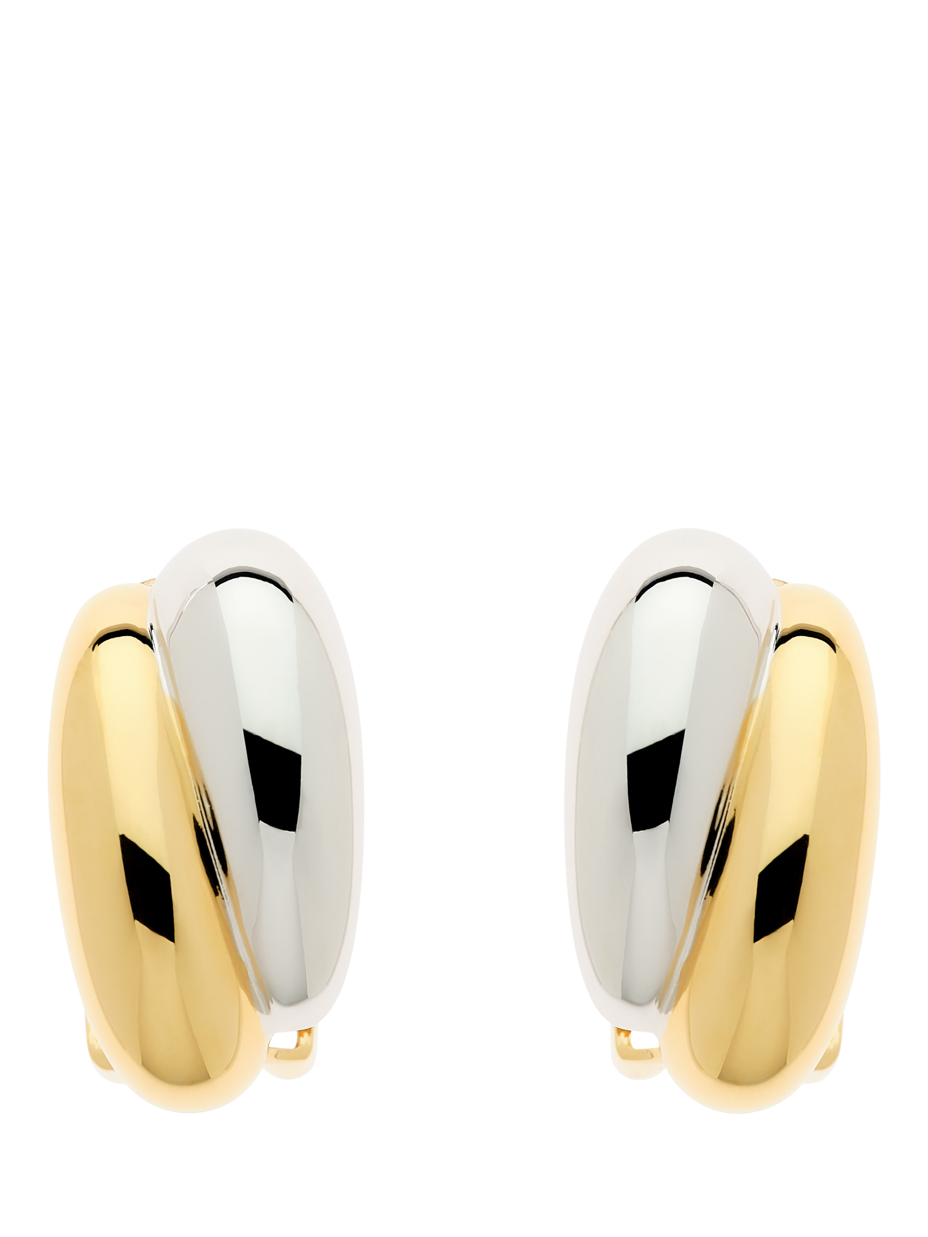 Product image 1 of 3, which shows Emma Holland Curve Clip-On Earrings, Gold/Silver