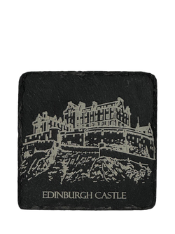Selbrae House Edinburgh Castle Slate Coaster, Natural, Natural