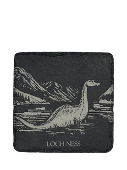 Selbrae House Loch Ness 'Nessie' Slate Coaster, Natural, Natural Natural