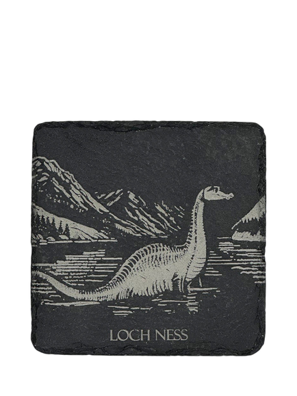Selbrae House Loch Ness 'Nessie' Slate Coaster, Natural, Natural Natural