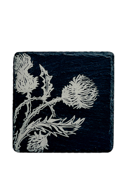 Selbrae House Thistle Trio Slate Coaster, Natural, Natural Natural