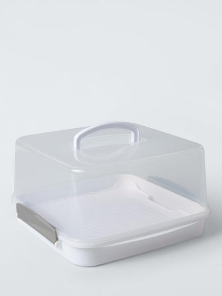 John Lewis Plastic Cake Box, Clear, Clear