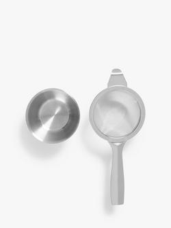 John Lewis Stainless Steel Tea Strainer with Stand - view 2, Stainless Steel