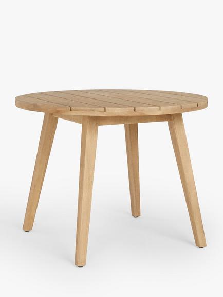 John Lewis Burford Round Garden Dining Table, 100cm, FSC-Certified (Acacia Wood), Natural, Natural