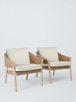 John Lewis Burford Garden Woven Lounging Chairs, Set of 2, FSC-Certified (Acacia Wood), Natural, Natural