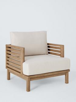 John Lewis Coast Eucalyptus Wood Garden Lounge Chair, Brushed Wood, Brushed Wood