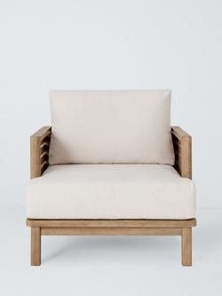 John Lewis Coast Eucalyptus Wood Garden Lounge Chair, Brushed Wood - view 2, Brushed Wood