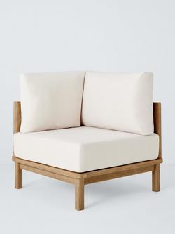 John Lewis Coast Eucalyptus Wood Garden Corner Unit Chair, Brushed Wood, Brushed Wood