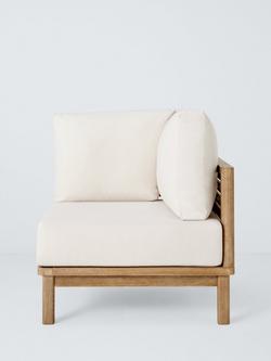 John Lewis Coast Eucalyptus Wood Garden Corner Unit Chair, Brushed Wood - view 2, Brushed Wood