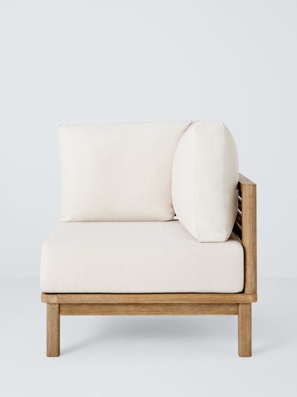 John Lewis Coast Eucalyptus Wood Garden Corner Unit Chair, Brushed Wood - view 2, Brushed Wood