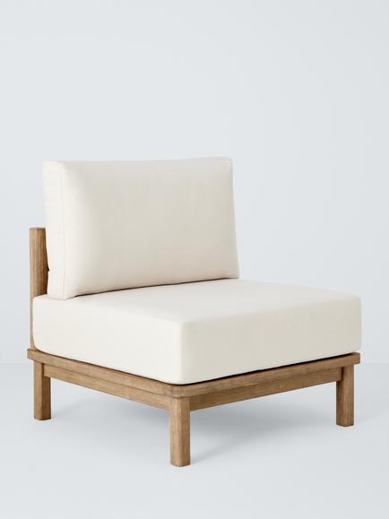 John Lewis Coast Eucalyptus Wood Garden Middle Unit Chair, Brushed Wood, Brushed Wood