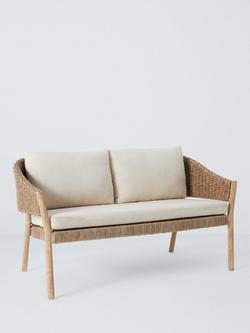 John Lewis Burford 2-Seater Woven Garden Sofa, FSC-Certified (Acacia Wood), Natural, Natural