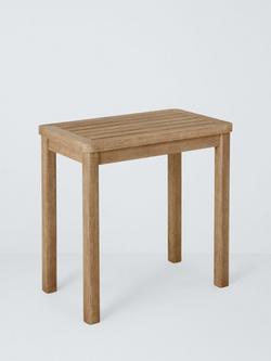 John Lewis Coast Eucalyptus Wood Garden Side Table, Brushed Wood, Brushed Wood