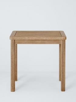 John Lewis Coast Eucalyptus Wood Garden Side Table, Brushed Wood - view 2, Brushed Wood