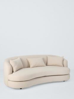 John Lewis Lozenge Large 3 Seater Sofa, Black Leg, Twisted Boucle Putty