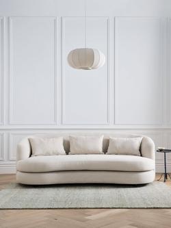 John Lewis Lozenge Large 3 Seater Sofa, Black Leg - view 2, Twisted Boucle Putty