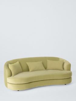 John Lewis Lozenge Large 3 Seater Sofa, Black Leg, Velvet Pistachio, Pistachio Velvet