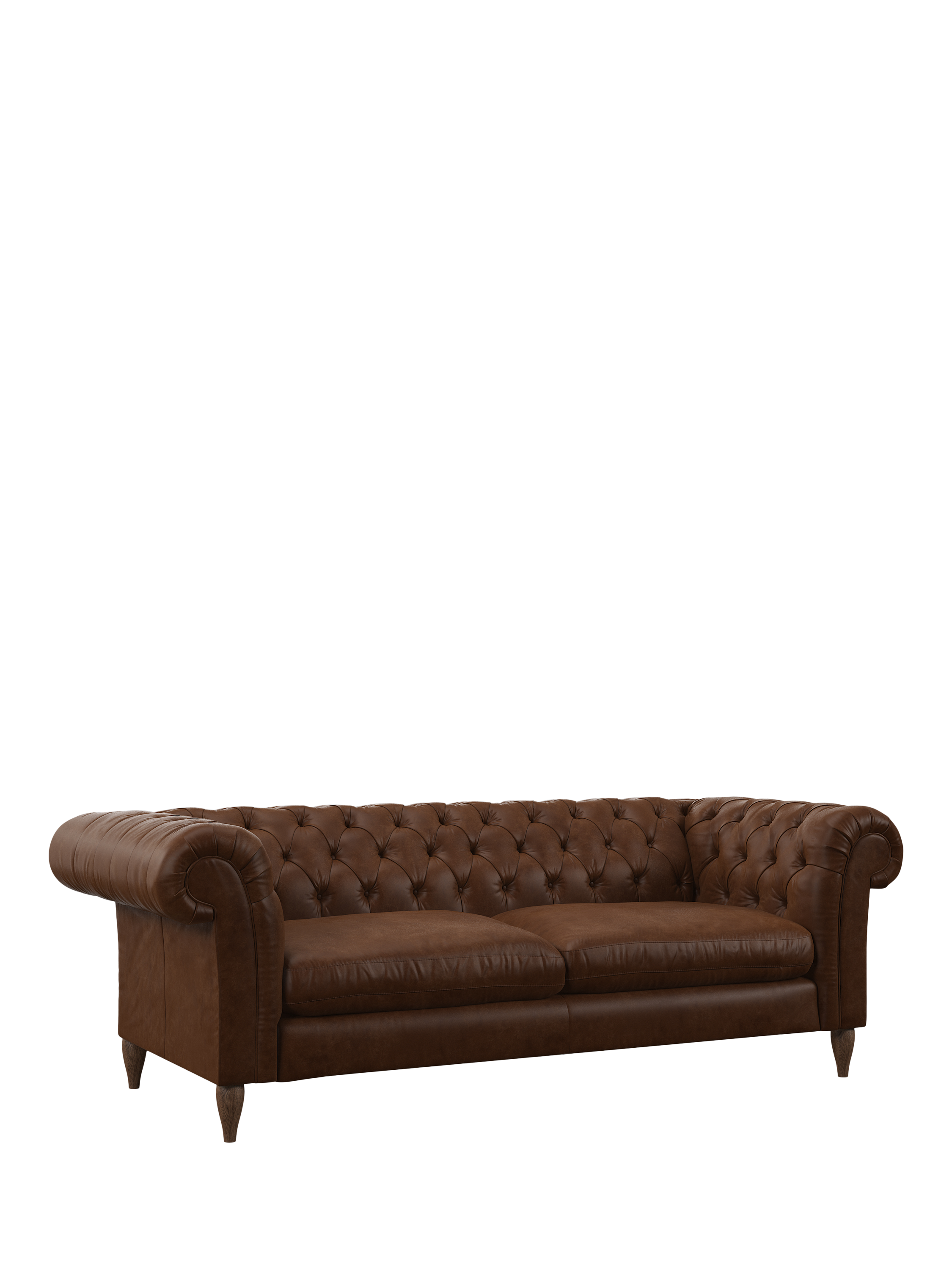 John Lewis Cromwell Grand 4 Seater Leather Sofa, Dark Leg, Premium Cocoa