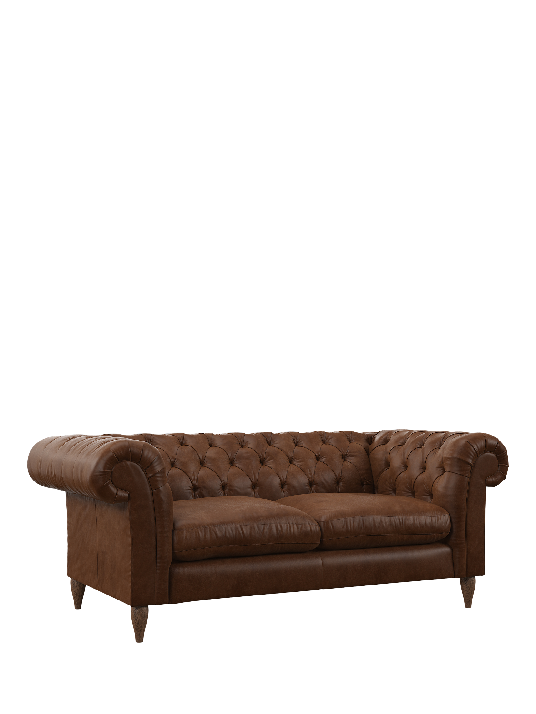 John Lewis Cromwell Large 3 Seater Leather Sofa, Dark Leg, Premium Cocoa