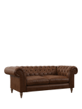 John Lewis Cromwell Large 3 Seater Leather Sofa, Dark Leg, Premium Cocoa