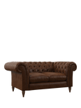 John Lewis Cromwell Small 2 Seater Leather Sofa, Dark Leg, Premium Cocoa