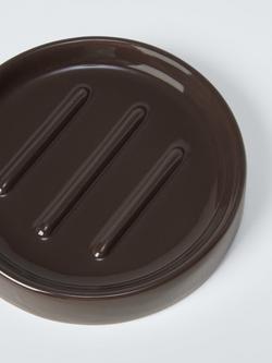 John Lewis Ceramic Soap Dish - view 2, Cocoa