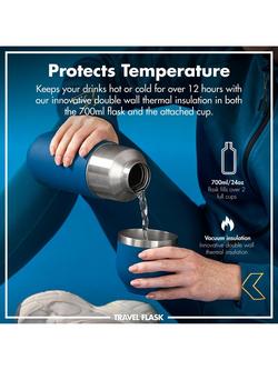 Ion8 Double Wall Vacuum Insulated Leak-Proof Travel Flask, 700ml - view 2, Deep Teal