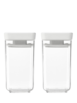 Brabantia Tasty+ Stackable Storage Container, Set of 2, 150ml, Light Grey, Light Grey