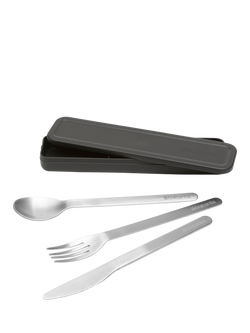 Brabantia Make & Take Stainless Steel Cutlery Set, 3 Piece, Dark Grey, Dark Grey