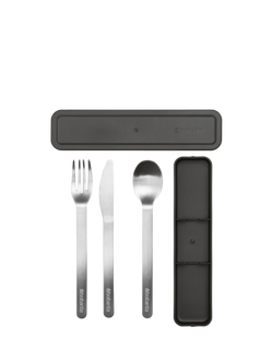 Brabantia Make & Take Stainless Steel Cutlery Set, 3 Piece, Dark Grey - view 2, Dark Grey