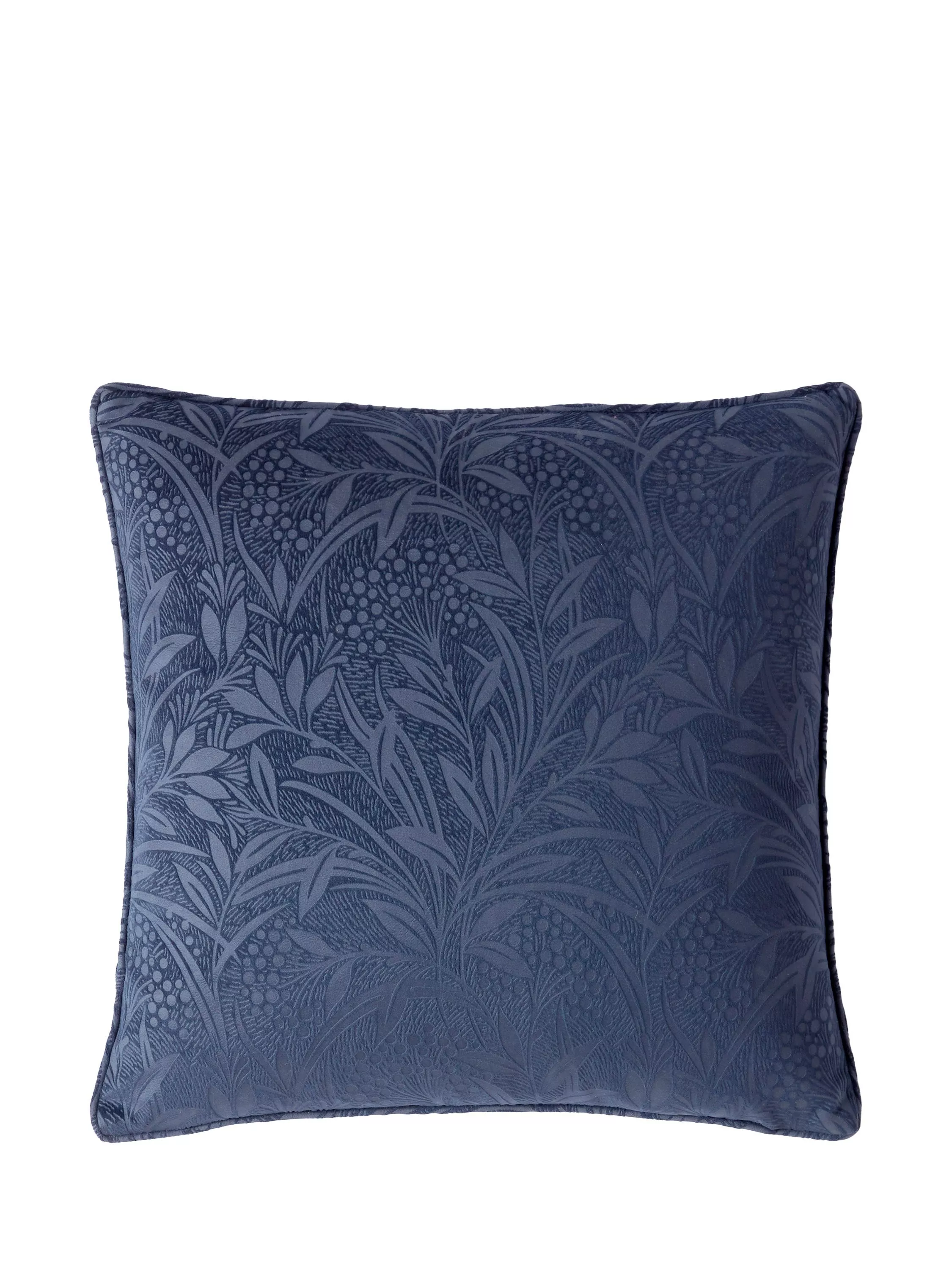 Laura Ashley Barley Embossed Square Cushion, Midnight Navy