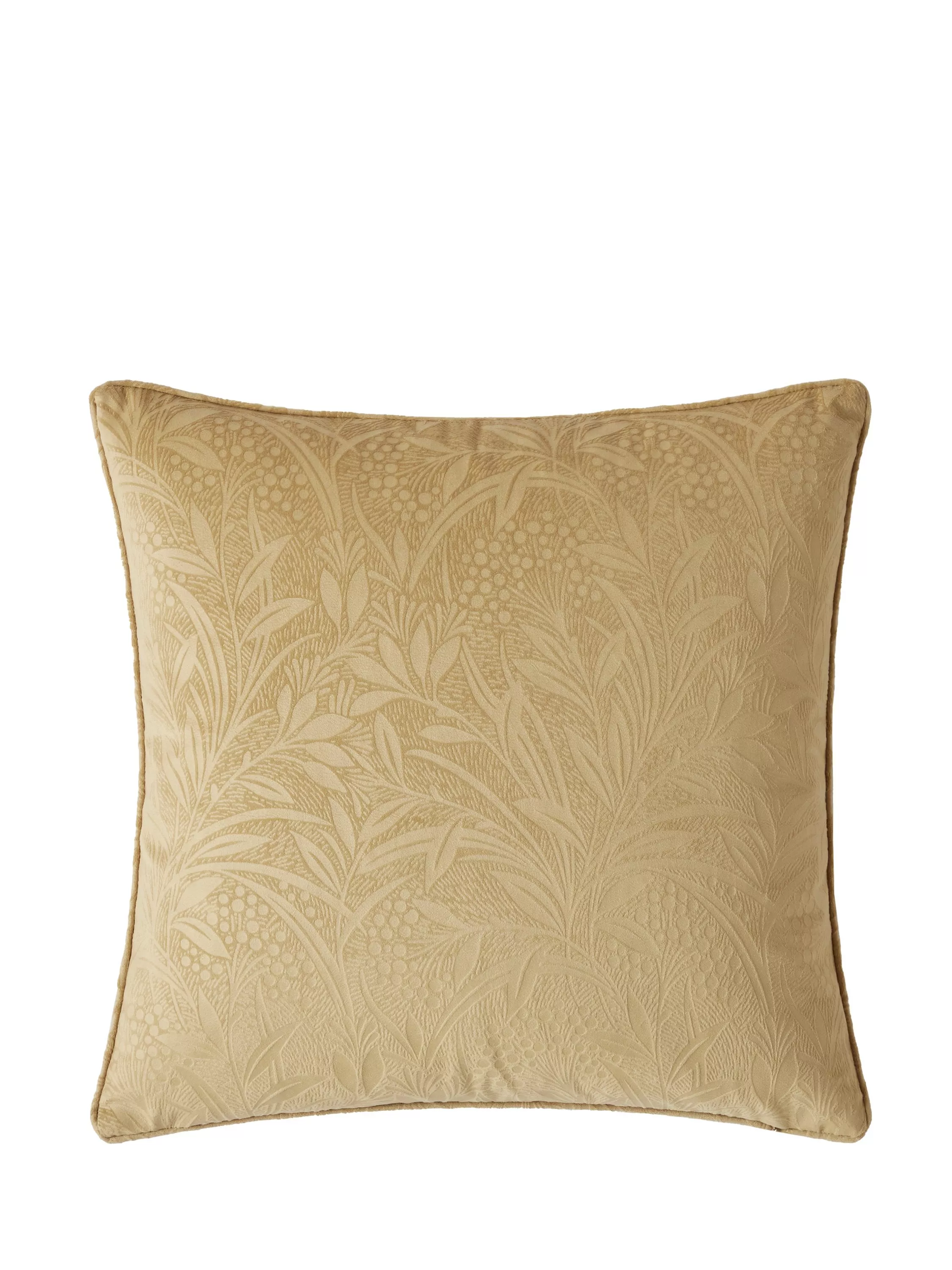 Laura Ashley Barley Embossed Square Cushion, Gold