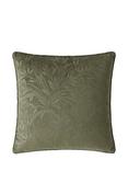 Laura Ashley Barley Embossed Square Cushion, Olive Green