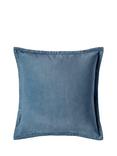 Laura Ashley Hanya Sage Leaf Square Cushion, Dark Seaspray Blue