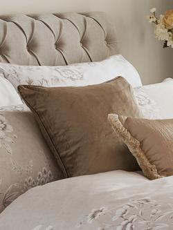 Laura Ashley Nigella Velvet Square Cushion - view 2, Chestnut